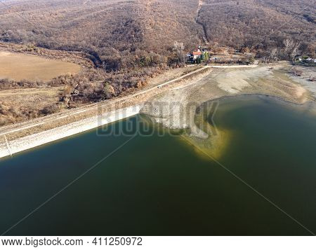 Aerial View Of The Forty Springs Reservoir Near Town Of Asenovgrad, Plovdiv Region, Bulgaria