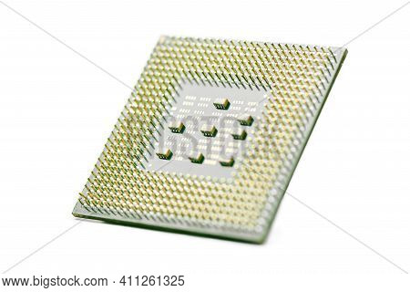 Cpu, Central Processor Unit, Isolated Background. Main Electronic Circuitry For Computer. Shallow Do