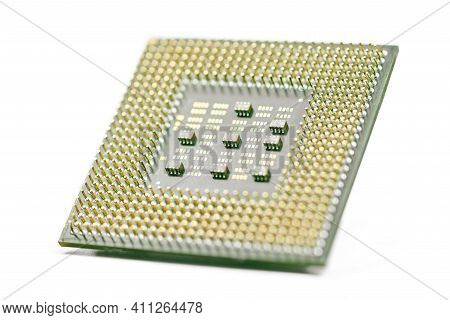 Cpu, Central Processor Unit, Isolated Background. Main Electronic Circuitry For Computer. Shallow Do