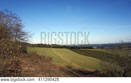 Landscape Panorama In Spring In Rhineland-palatinate, Germany.