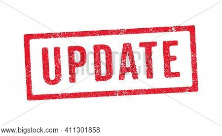 Vector Illustration Of The Word Update In Red Ink Stamp