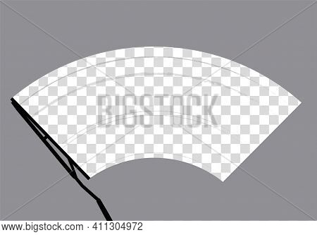 Car Wiper Windshield Winter Clean Front Window Background. Vector Windscreen Clean Glass Vector