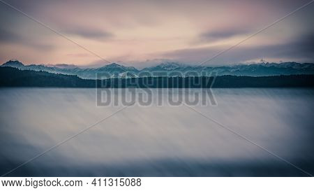 Abstract Long Exposure Sescape Landscape From West Seattle