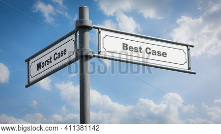 Street Sign The Way To Best Versus Worst Case