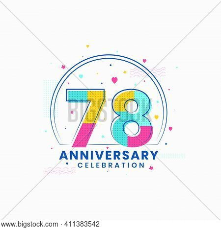 78 Anniversary Celebration, Modern 78th Anniversary Design Vector Illustrator