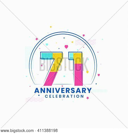 71 Anniversary Celebration, Modern 71st Anniversary Design Vector Illustrator