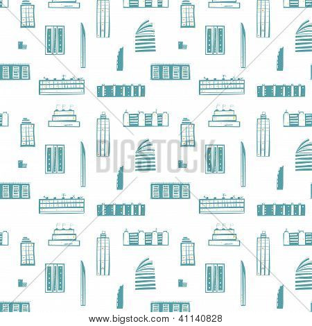 Gebäude der Stadt Seamless Pattern