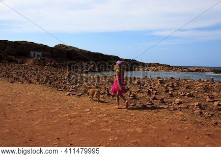 Cala Pregonda, Menorca / Spain - June 23, 2016: Garden Of Stone Sculptures In Cami Des Cavalls, Path