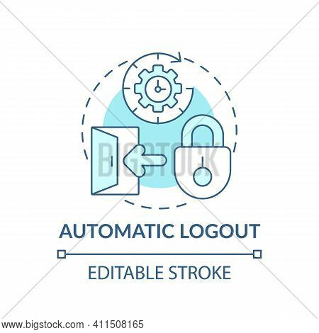 Automatic Logout Concept Icon. Security Purposes Idea Thin Line Illustration. Automatically Log. Usi