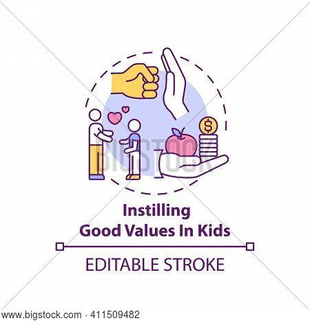 Instilling Good Values In Kids Concept Icon. Teaching Child Love, Respect And Kindness. Religion And