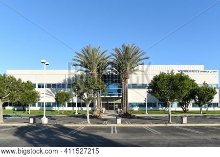 IRVINE, CALIFORNIA - 25 APRIL 2020: The Western State College of Law, Irvine campus. 