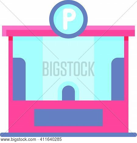 Parking Booth Icon, Parking Lot Related Vector Illustration