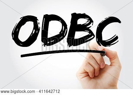 Odbc - Open Database Connectivity Acronym With Marker, Concept Background