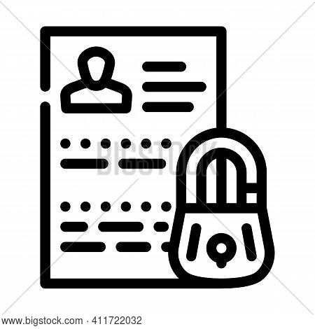 Personal Data Protection Line Icon Vector Illustration