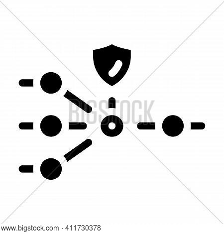 Protection Nodes Glyph Icon Vector Illustration Sign