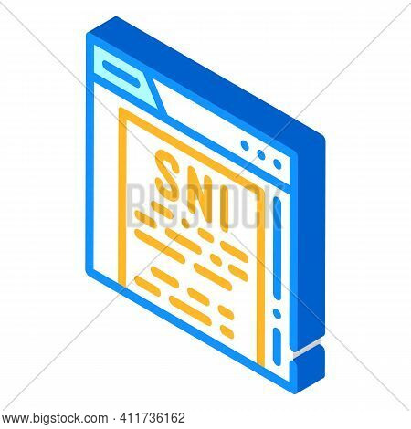 Sni Protocol Isometric Icon Vector Illustration Sign