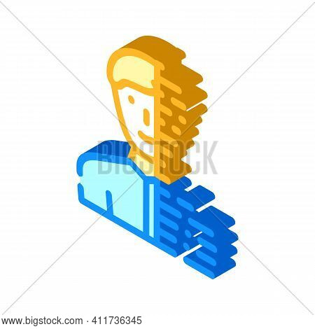 Digital Portrait Isometric Icon Vector Illustration Sign