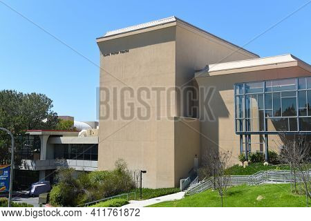 IRVINE, CALIFORNIA - 16 APRIL 2020: Claire Trevor Theater on the campus of the University of California Irvine, UCI.