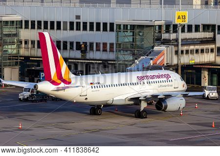 Germanwings Airbus A319-100 Passenger Plane At Dusseldorf Airport. Germany - December 17, 2015