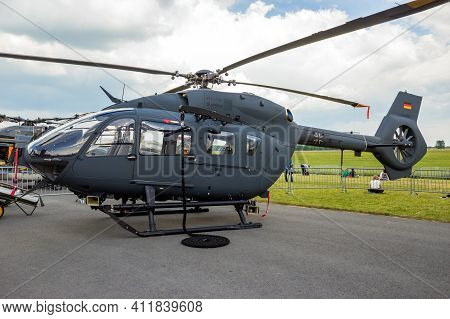 Berlin - Jun 2, 2016: German Air Force Airbus H145m Helicopter On Display At The Berlin Ila Air Show