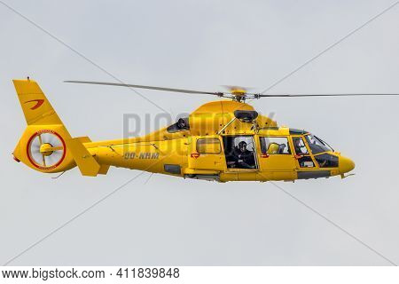Rotterdam, Netherlands - Sep 3, 2016: Eurocopter As365 Daupin Rescue Helicopter From Nhv-noordzee He