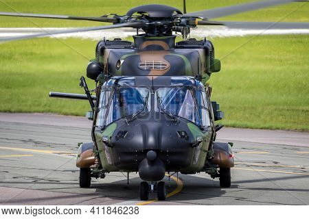 French Army Nh90 Transport Helicopter Taxiing At The Paris Air Show. France - June 21, 2019