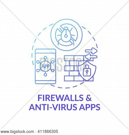 Firewall And Anti-virus Apps Concept Icon. Control And Filtering Of Network Traffic Idea Thin Line I