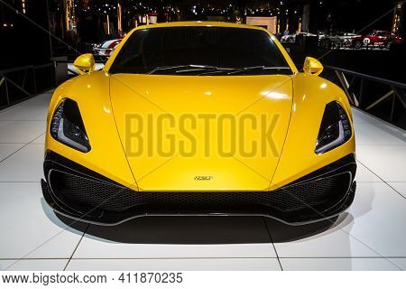 Brussels - Jan 18, 2019: Noble M500 Sports Car Showcased At The 97th Brussels Motor Show 2019 Autosa