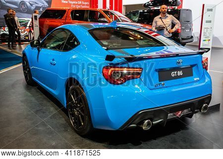 Brussels - Jan 18, 2019: Toyota Gt86 Sports Car Showcased At The 97th Brussels Motor Show 2019 Autos