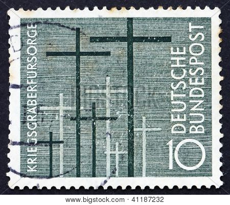 Postage Stamp Germany 1956 Cemetery Crosses