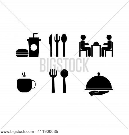 A Set Of Food And Beverage Vector Graphics Illustrations, Great To Use For Symbols Of Restaurants, C