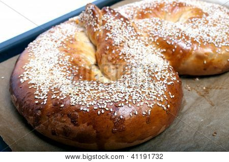 Brezel, isolated on white background