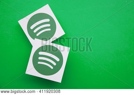London, Uk - March 2021: Spotify Music And Audio Streaming Service Logo