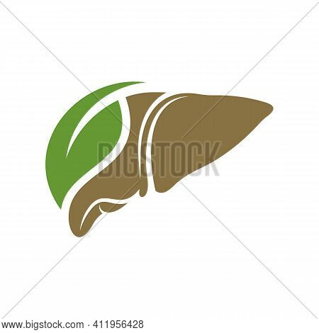 Liver With Leaf Logo Vector Template, Creative Liver Logo Design Concepts