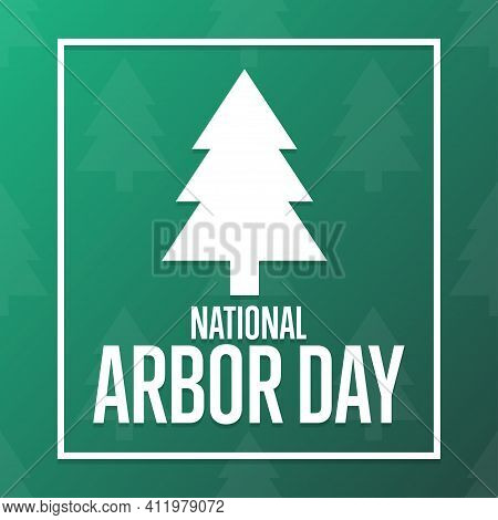 Arbor Day. Holiday Concept. Template For Background, Banner, Card, Poster With Text Inscription. Vec