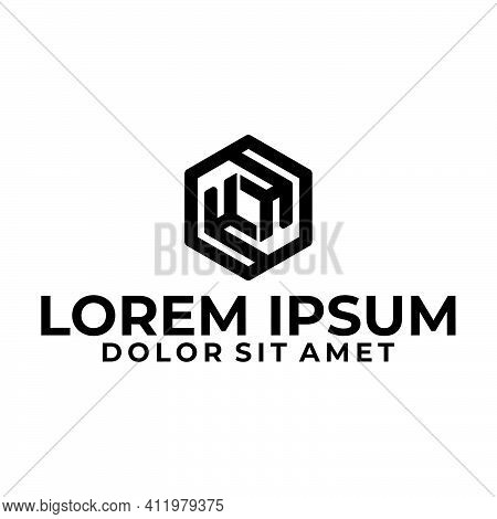 Initial Letter H Or Hh Logo Template With Geometric 3d Cube Hexagonal Illustration In Flat Design Mo