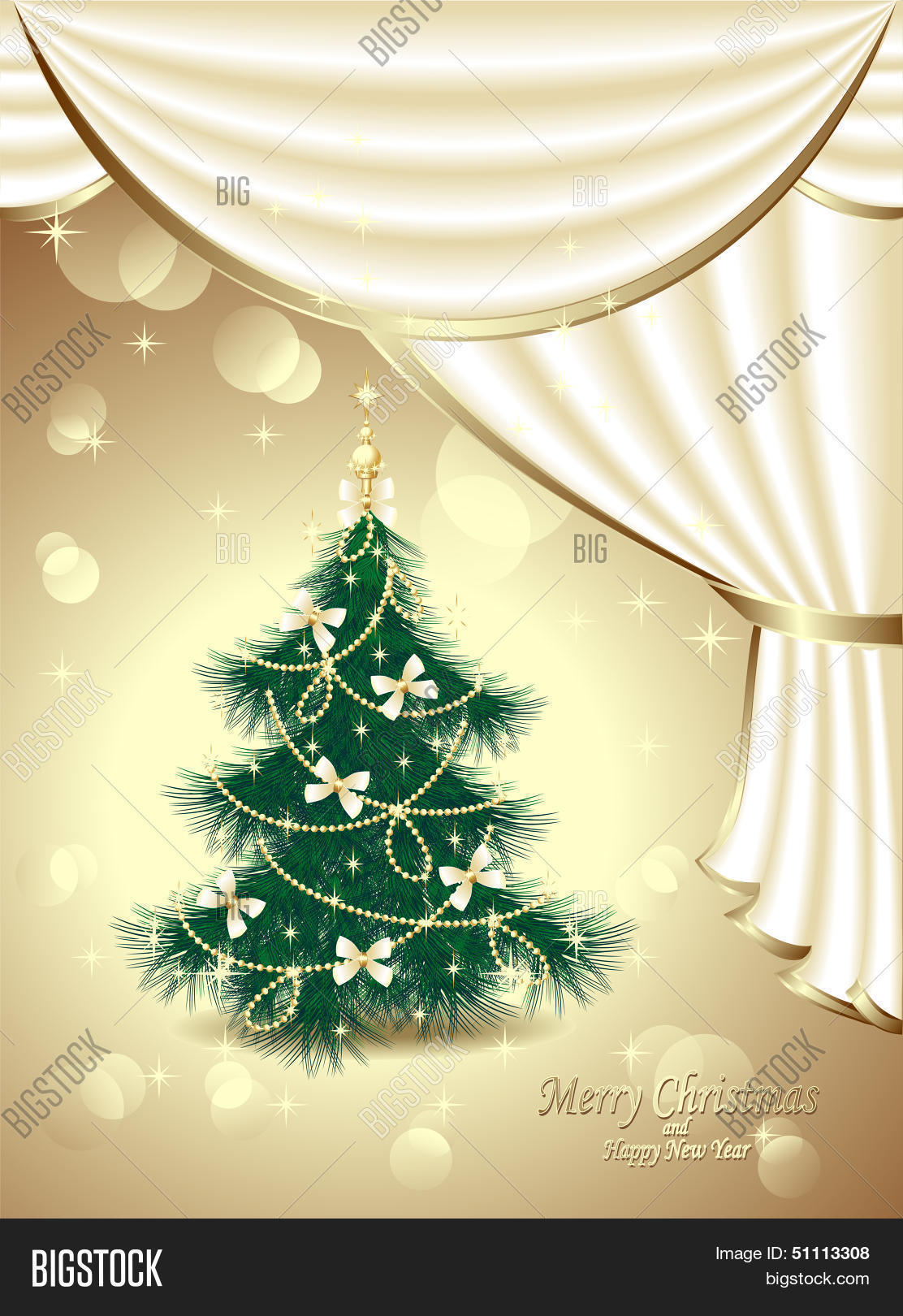 Christmas Tree Bows Vector Photo Free Trial Bigstock