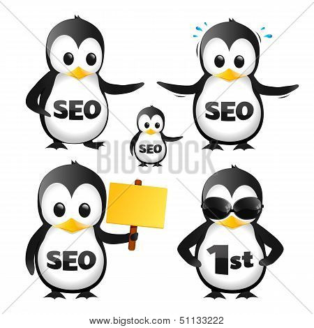 Set Of SEO Penguin Mascots