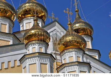 Orthodox Temple On The Background Of Blue Sky.
