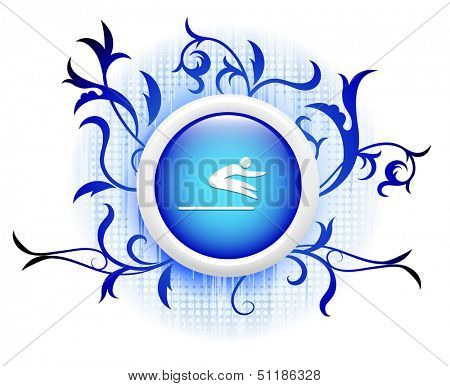 longjump icon on blue decorative button
