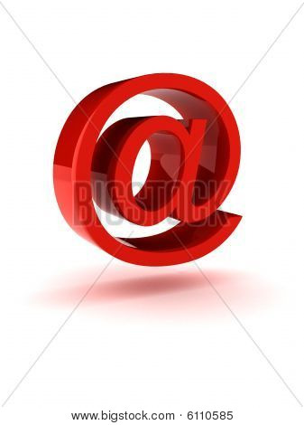 Fényes vörös E-mail jel