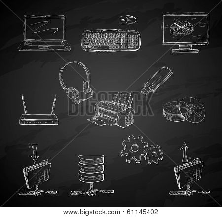 Business computer icons set