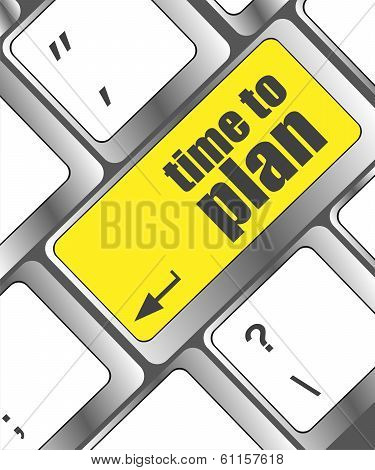 Future Time To Plan Concept With Key On Computer Keyboard