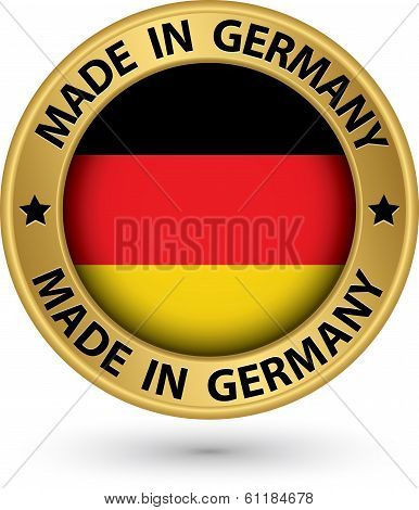 Made In Germany Gold Label, Vector Illustration