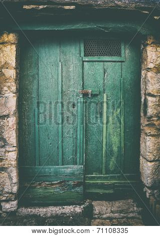 HDR: grunge wooden door.