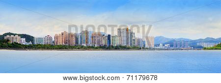 Panorama View Of Zhuhai City In Southern Of China New Economic City Near Hongkong And Macau