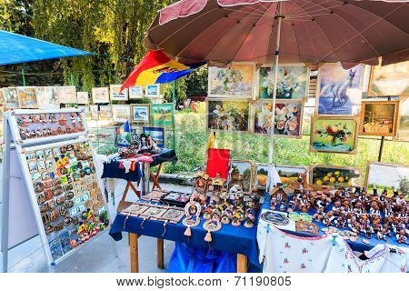 Tourists And Locals Looking At The Stalls At Chisinau Flea Market In Moldova. At The Flea Market One