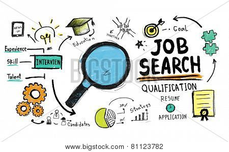 Job Search Qualification Searching Application Concept