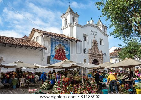 Flower Sellers In Cuenca, Ecuador