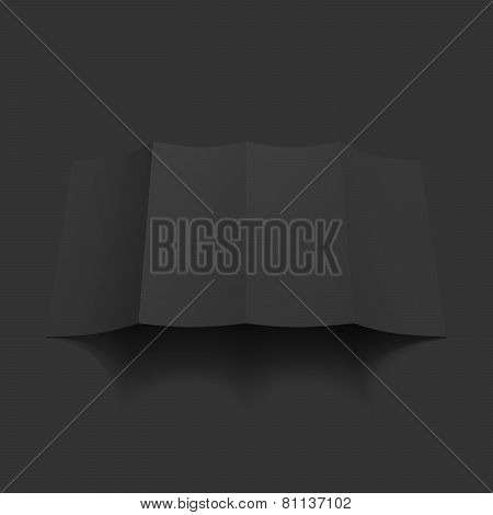 Blank trifold paper brochure mockup.